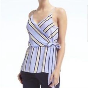 Banana Republic Surplice Striped Wrap Tank